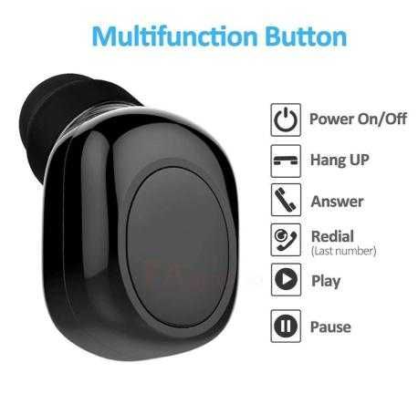 Безжична Скрита Слушалка On-Ear Микрофон Смартфон Bluetooth Хендсфрий