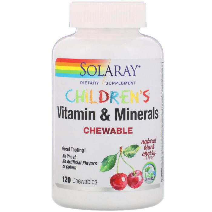 Мультивитамины для детей, Solaray, 120 жевательных таблеток