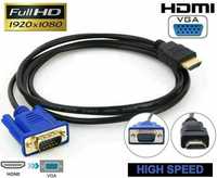 HDMI Male la VGA Male Video Convertor pt PC DVD 1080p HDTV 1m. Nou