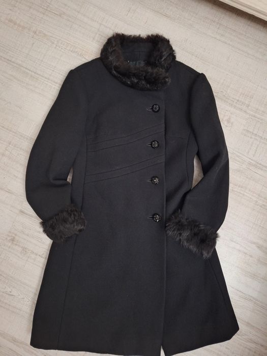 Palton cu guler din blana naturala marime universala