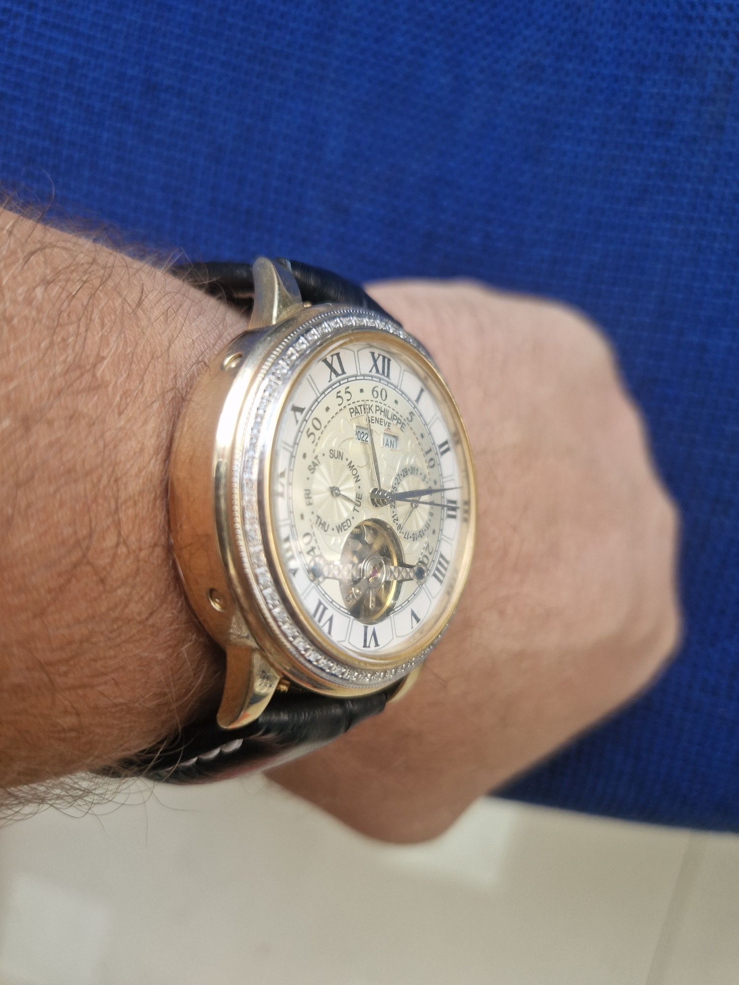 Ceas de aur cu diamante 78g PATEK PHILIPPE accept schimb