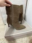 Botine maro piele intoarsa Zara