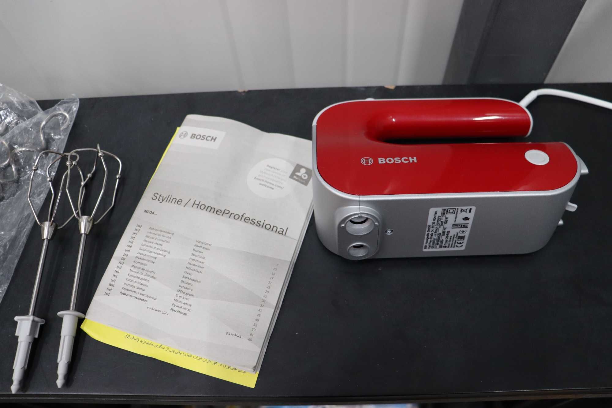Миксер Bosch MFQ40304 "Styline Colour" 500 W, червен ПРОМОЦИЯ