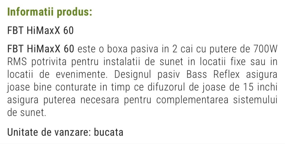 FBT  HIMAXX 60 Cu statie si microfon