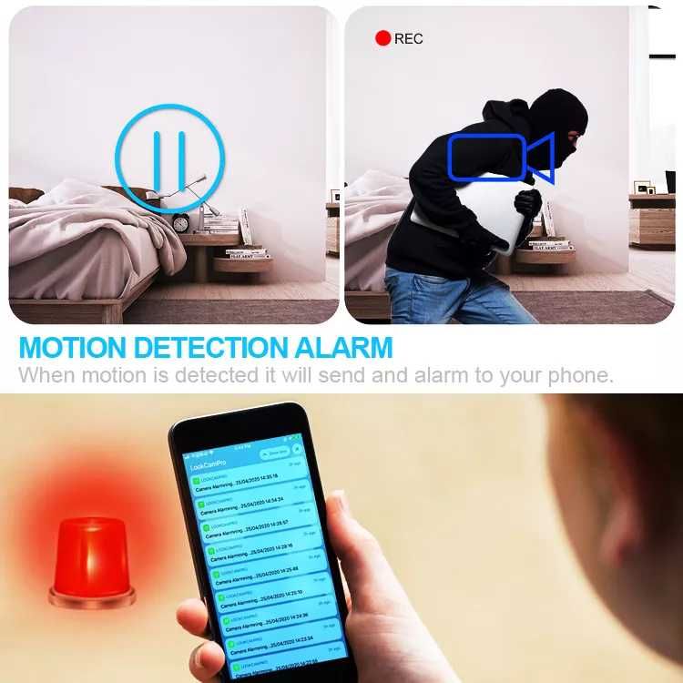 Скрита Камера LED Часовник Шпионска Мини Камера Таен Видеозапис Wi-Fi