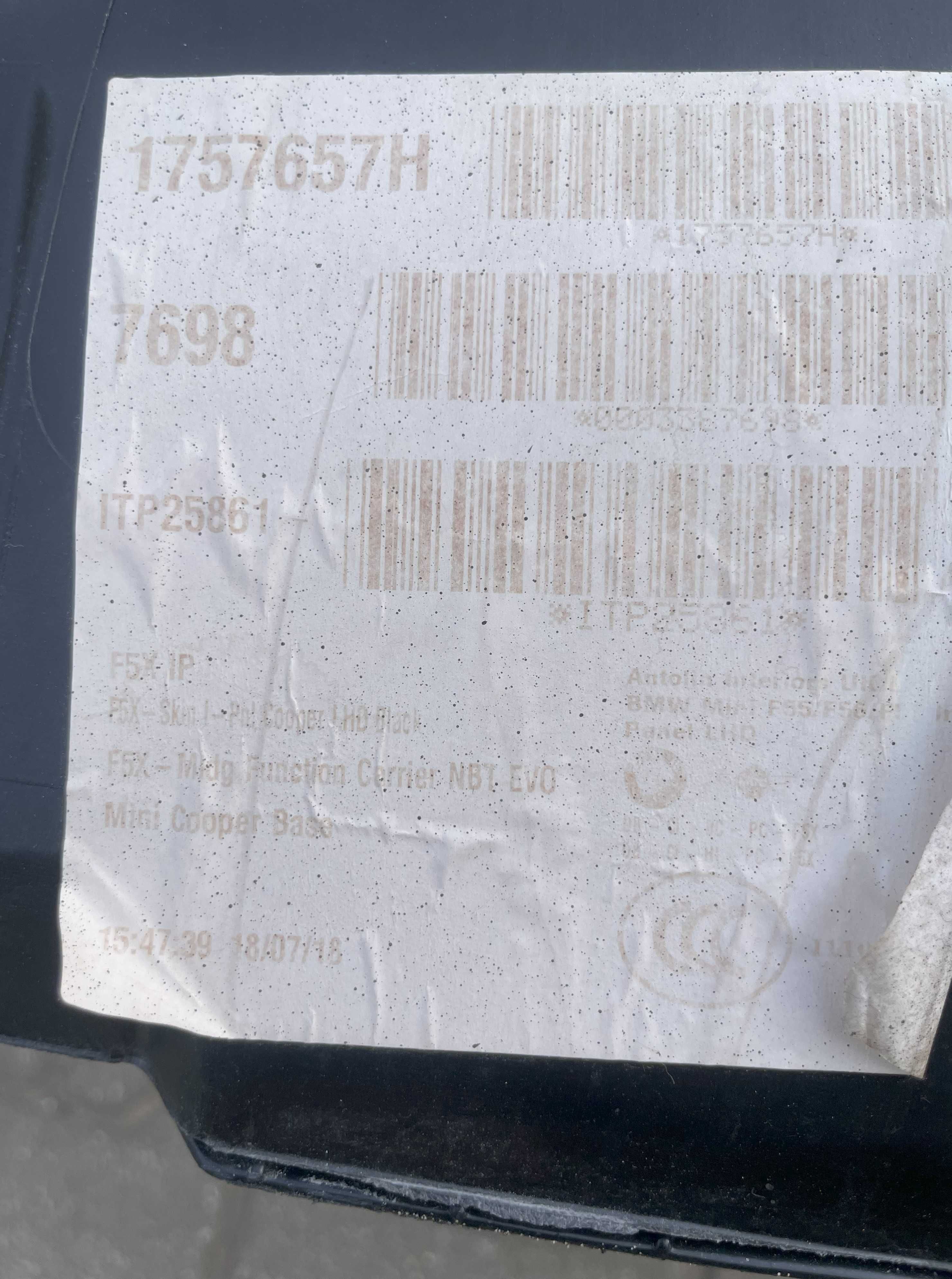 MINI F54 F55 F56 F60 - plansa de bord - airbag volan pasager - centuri