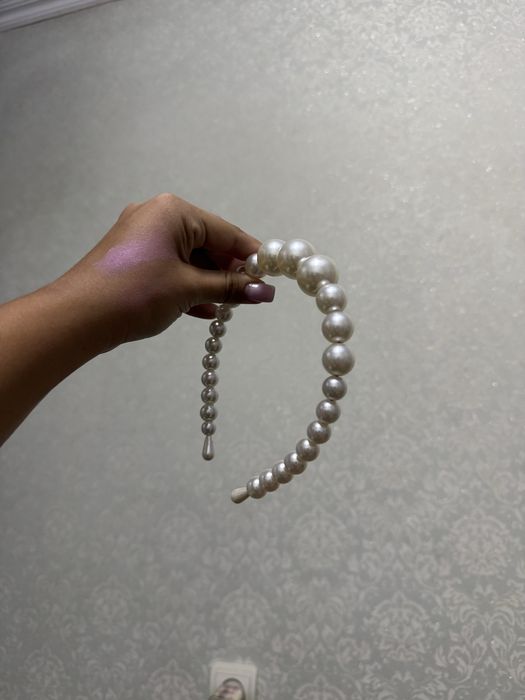 Ободок с бусиной и замыш