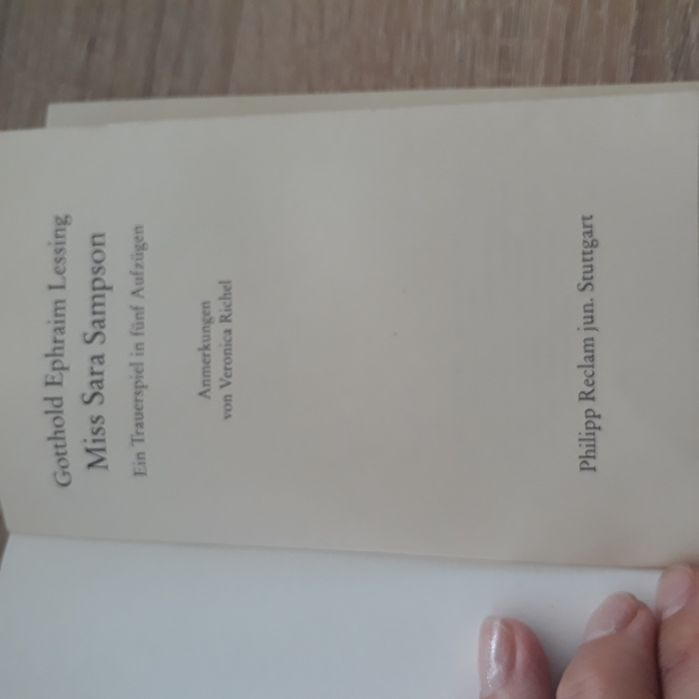 Carte "Miss Sara Sampson" de G. E. Lessing