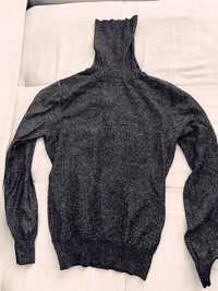 Черна блуза със сиви частици - размер S