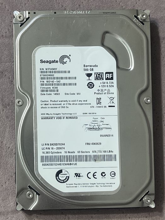 Hard Disk 500 GB SATA  PC