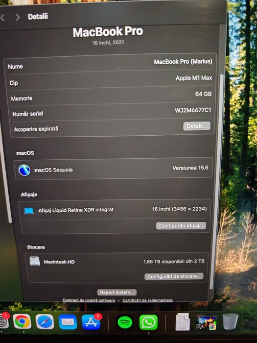 Macbook pro 16" M1 max 65gb 2T
