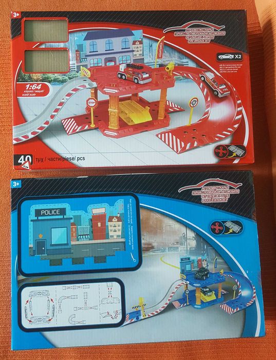 Vând jucării, set stație de poliție și set parcare pompieri