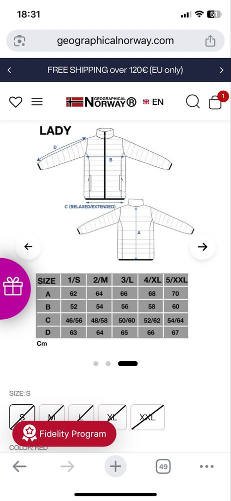 Дамско яке есенно-зимно червено Geographical Norway ATIKA HOOD