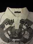 Bluza alba grafitty S, cu guler
