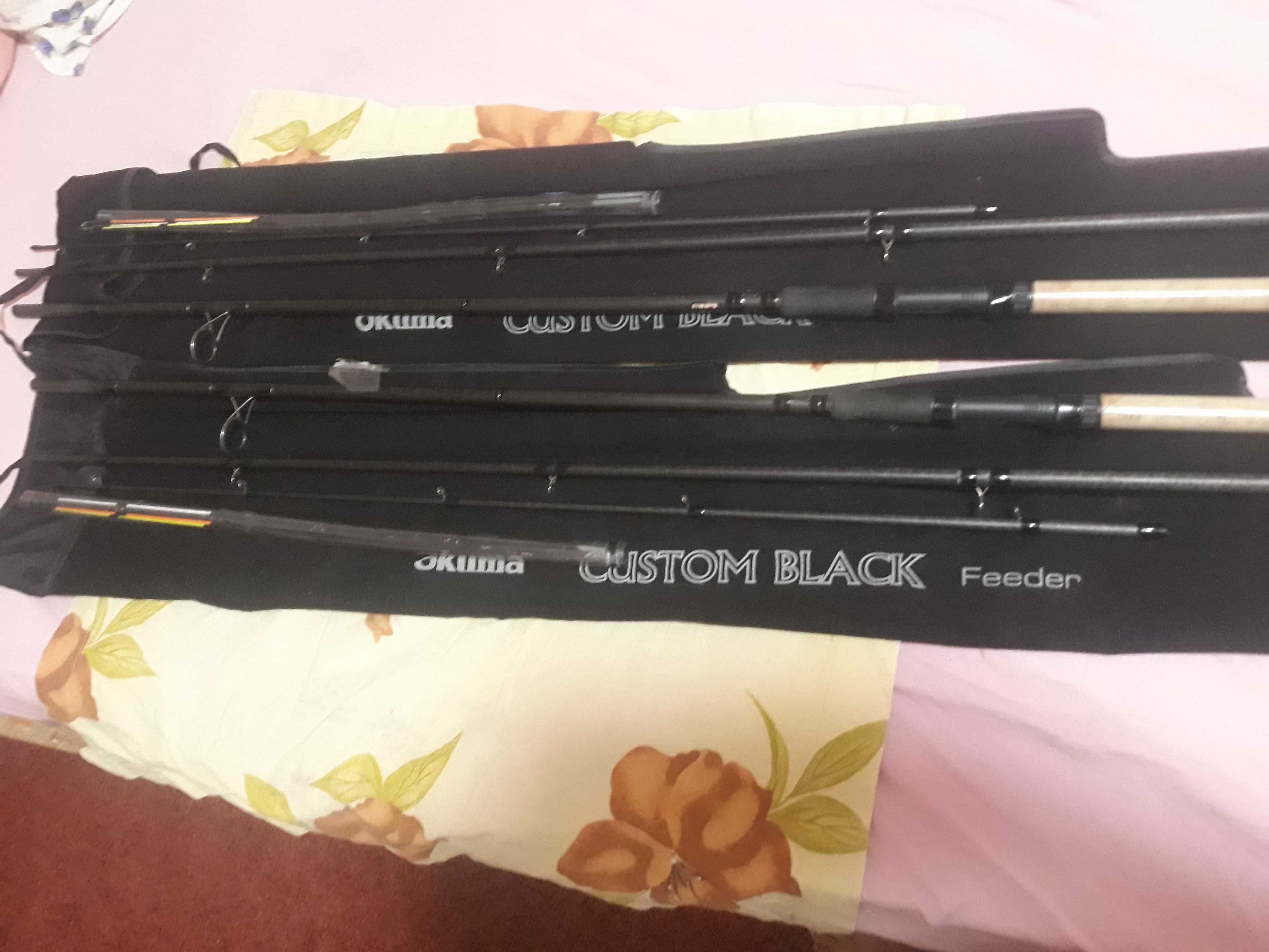 2 Feeder Okuma Custom Black 3.90 /150 Gr +2 Mulinete Okuma  C&B 5500