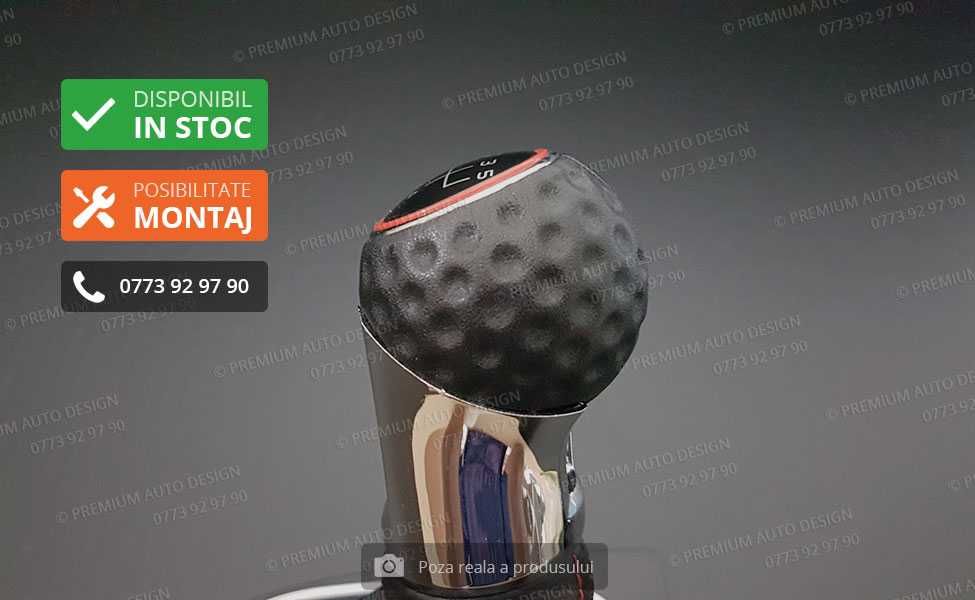 Schimbator viteze PIELE NATURALA - GTI - Golf 5-6 Jetta Eos Scirocco