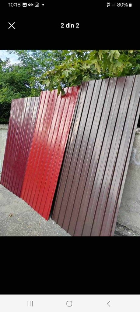 Tablă cutată zincata zinc aluminiu colorată