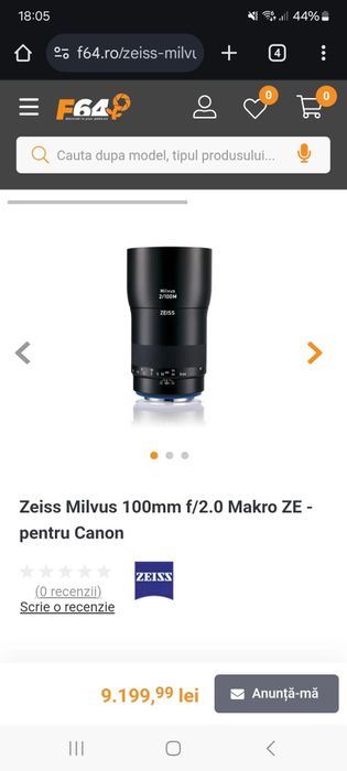 Carl zeiss milvus 100mm f2 makro planar canon EF