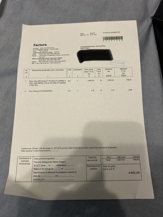 Placa video RX 6800 XT MSI