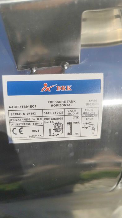 Bazin hidrofor INOX 50 litri + 2 membrane 50 litri - NOI !