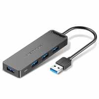 USB 3.0 Hub Vention, 4-порта + MicroUSB питание, 15см, CHLBB новый