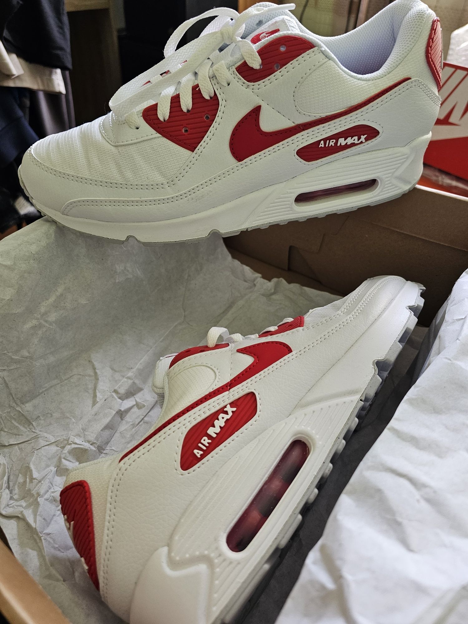 Nike Air Max 90 'White University Red' 45