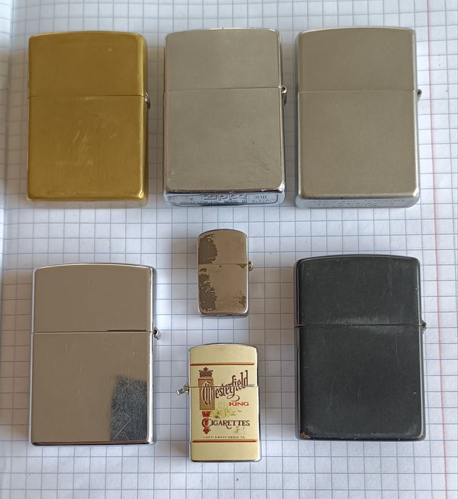Винтажные зажигалки 7шт Zippo в коллекцию .