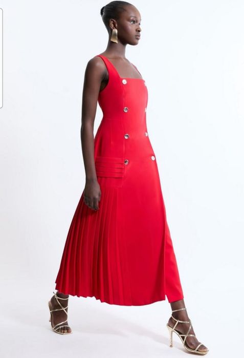Karen Millen нова миди червена рокля UK10 ЕU38 S/M