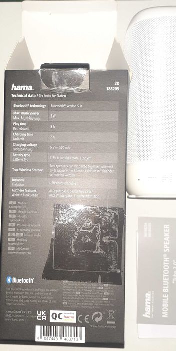 Преносима товколона Hama tube 2 Bluetooth speaker
