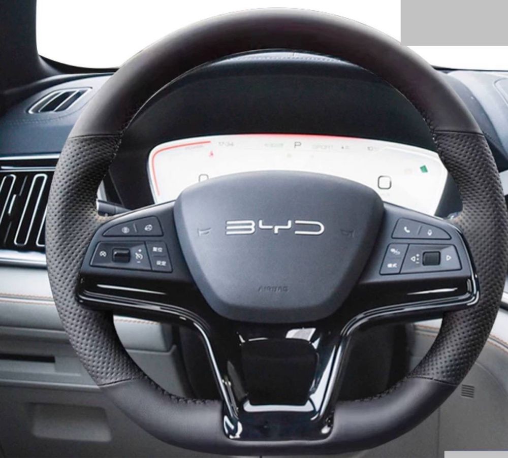 Чехол для руля из натуральной кожи для BYD