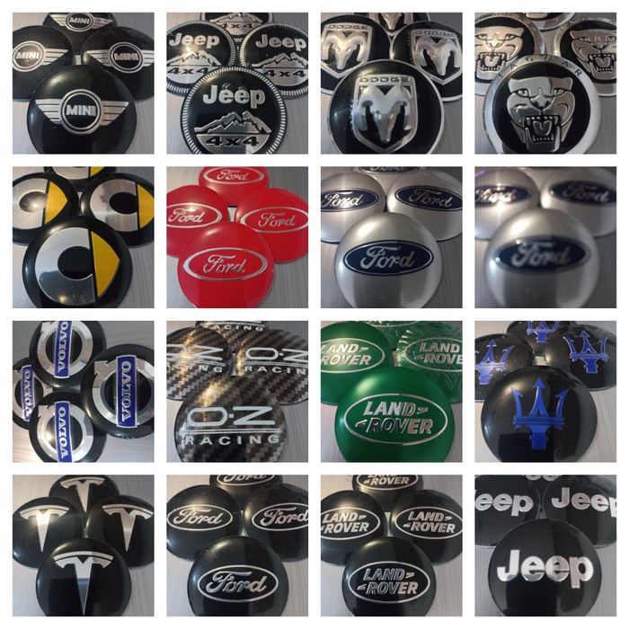 Embleme aluminiu autoadezive - set 4 stikere pentru capace jante aliaj