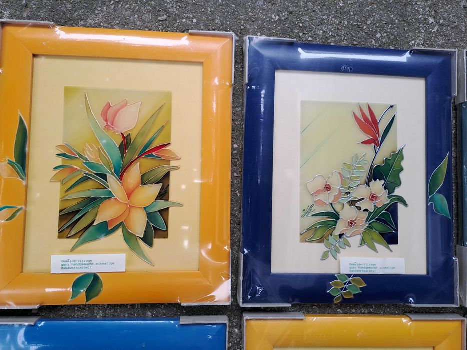 tablou pe sticla gen vitraliu 37/31 cm nou