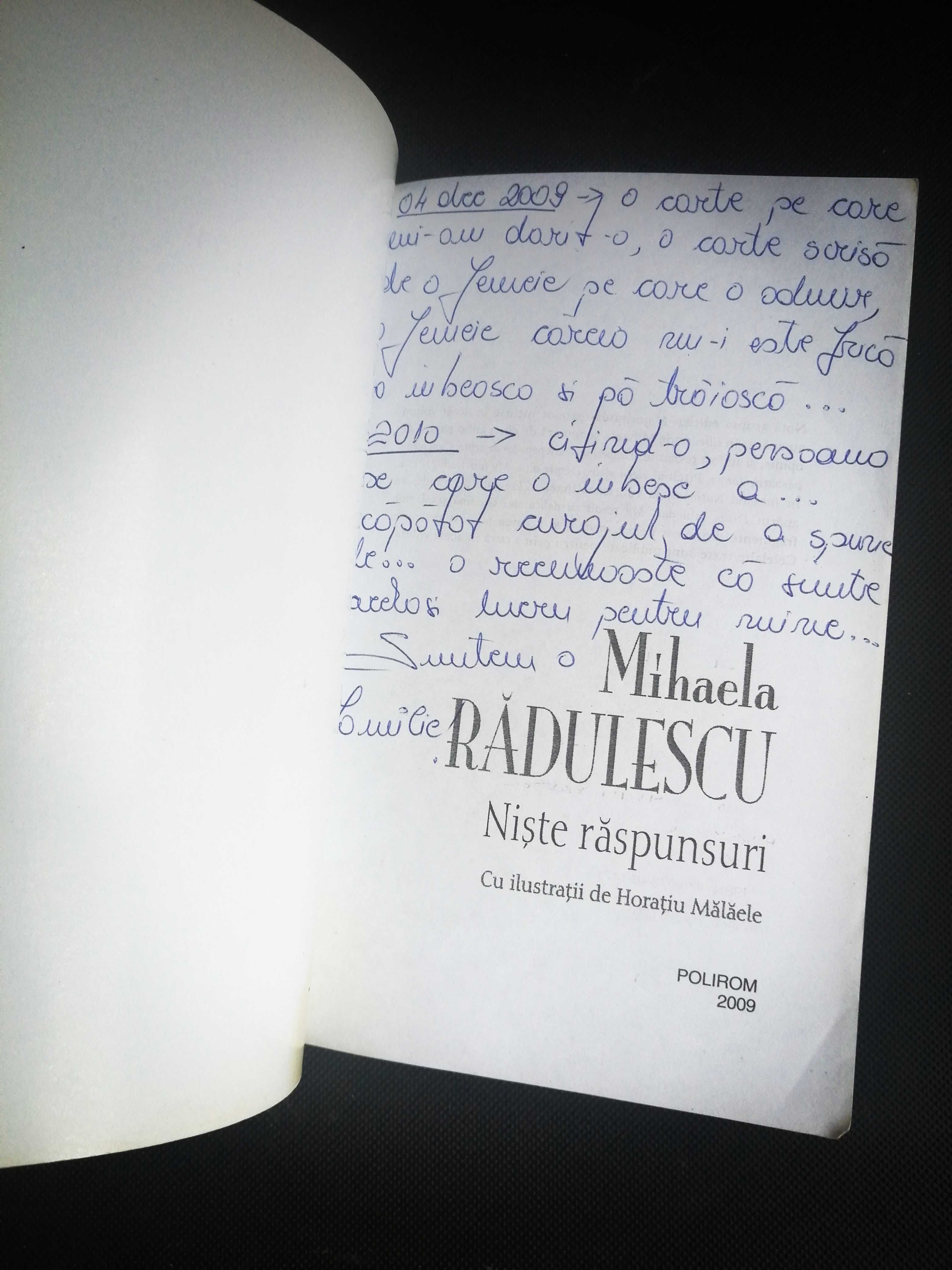 carte Mihaela Radulescu Niste raspunsuri Polirom 2009 Horatiu Malaele