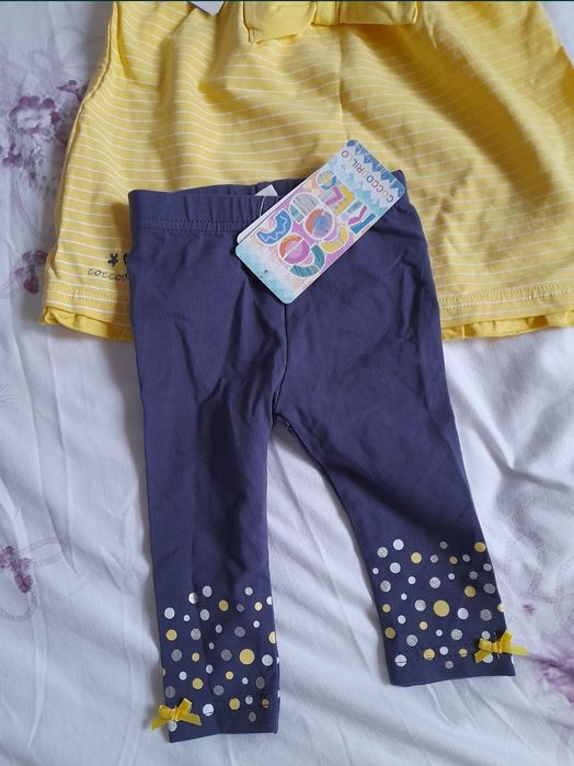 set haine fata cocodrillo rochie rochita și pantaloni colanti 68 bebe