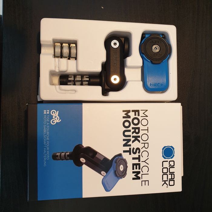 Suport telefon moto Quadlock prindere jug/furca