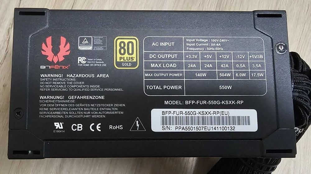 Мoдулно захранване BitFenix Fury 550W ATX 2.3