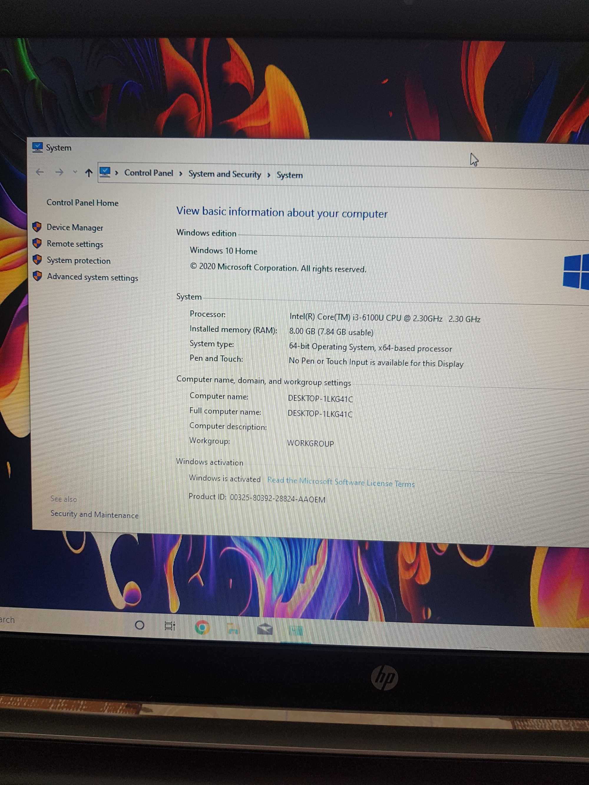 Laptop HP 17,3" FullHD Intel i3/6Th 8 Gb.DDR4 256GB. SSD !