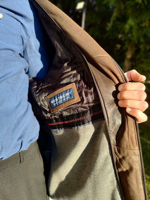 Geaca piele naturala vitel barbati Maro 2XL - XXL -3XL 54-56  C&A NOUA