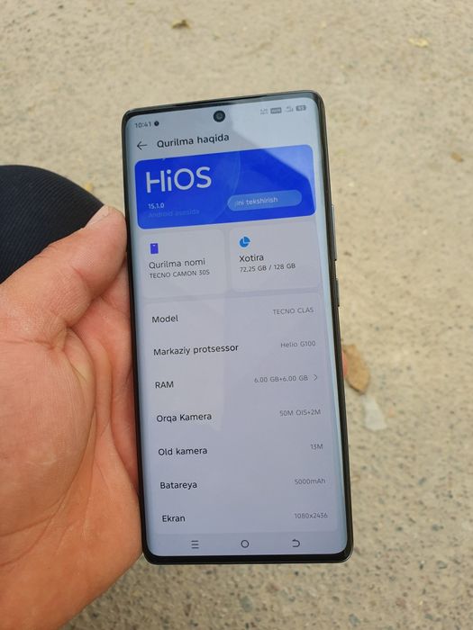 Texno Camon 30 S kafolati bilan