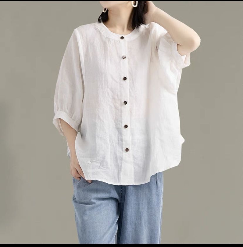 Белая блузка рубашка новая , М размер . Хлопок 100%.