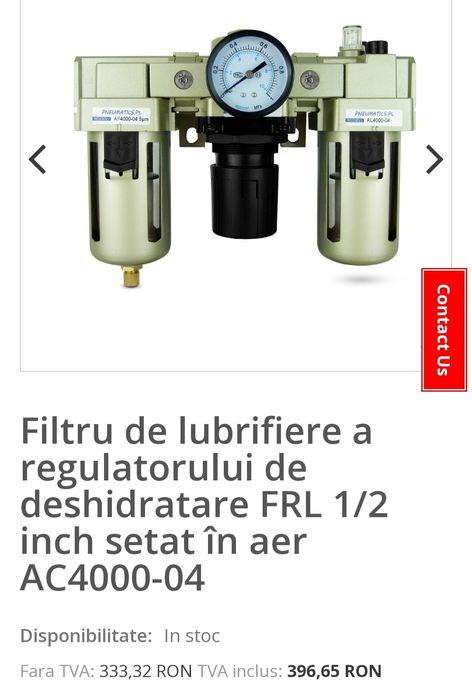 Filtru lubrifiere regulator aer