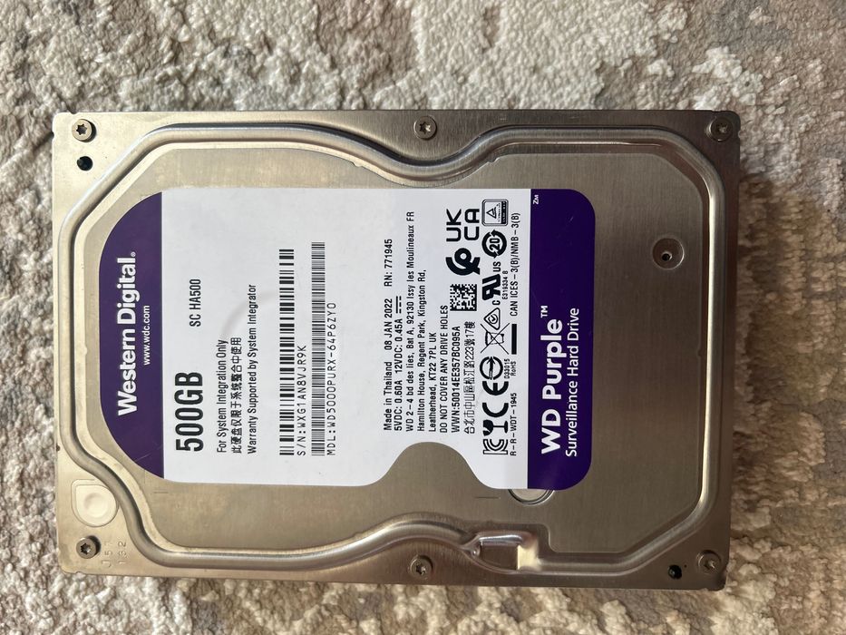 Продается жесткий диск Western Digital WD5000PURX 500Gb