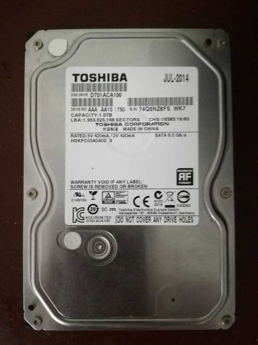 Продавам/Бартер Нов 3.5 Хард Диск за Компютър Toshiba DT01ACA100 1.0TB