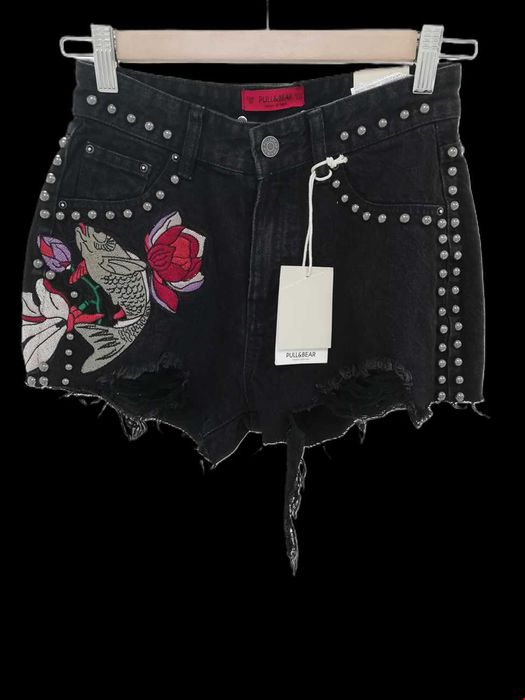 Blugi scurti  negri talie inalta