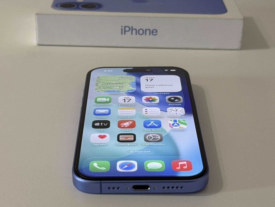 Бартер!Гаранция! iPhone 16 Ultramarine (Син) 94% Батерия.