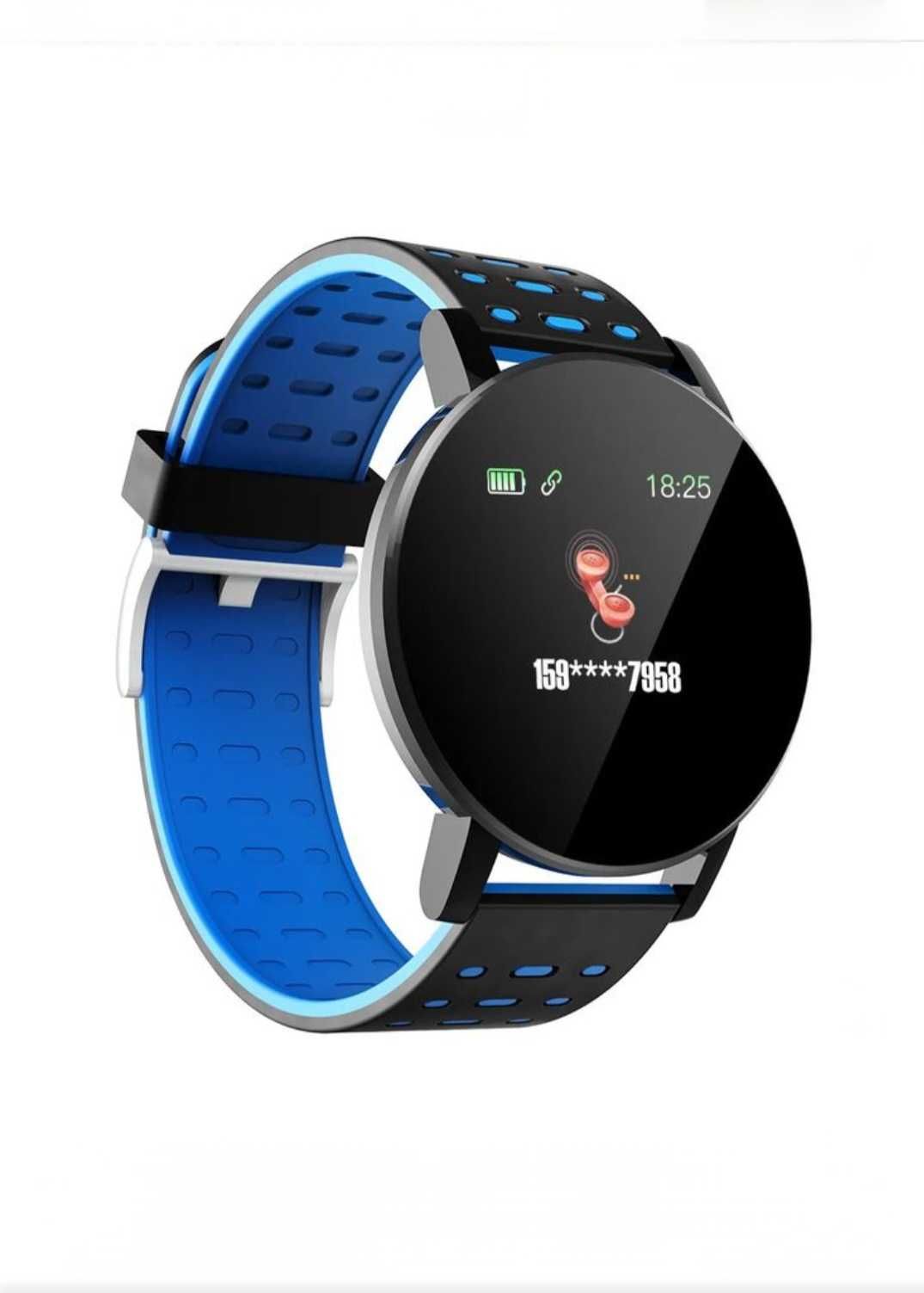 Smartwatch cu zeci de funcții. Apel/Mesaje/Sport/Sănătate. Blue&Negru.