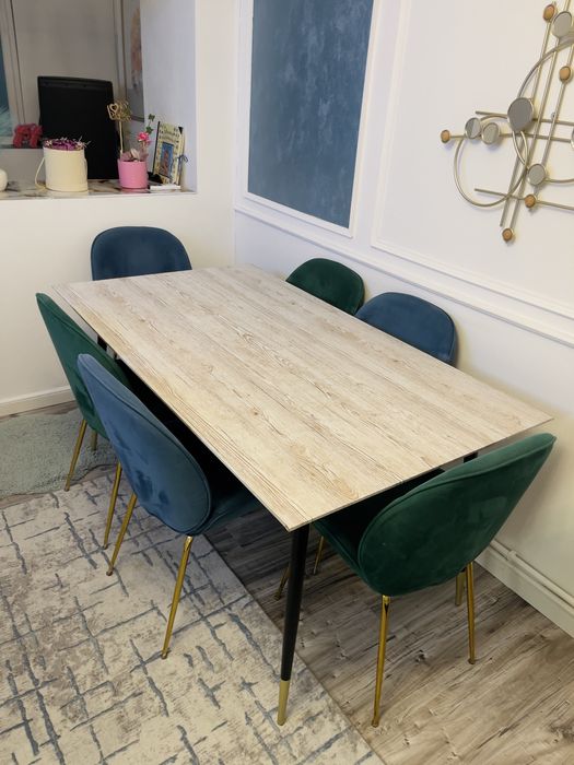 Masa modern / cu 6 Scaune 160/90Cm