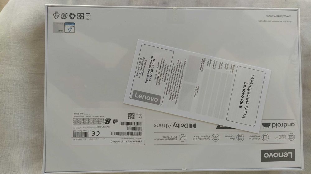 Таблет Lenovo Tab P11 TB350XU 2nd Gen с протектори и чанта.
