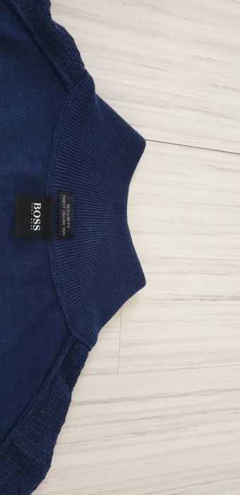 Hugo Boss Elfonso Wool Half Zip XL ОРИГИНАЛ! Мъжкa Жилетка  с 3/4 Цип!