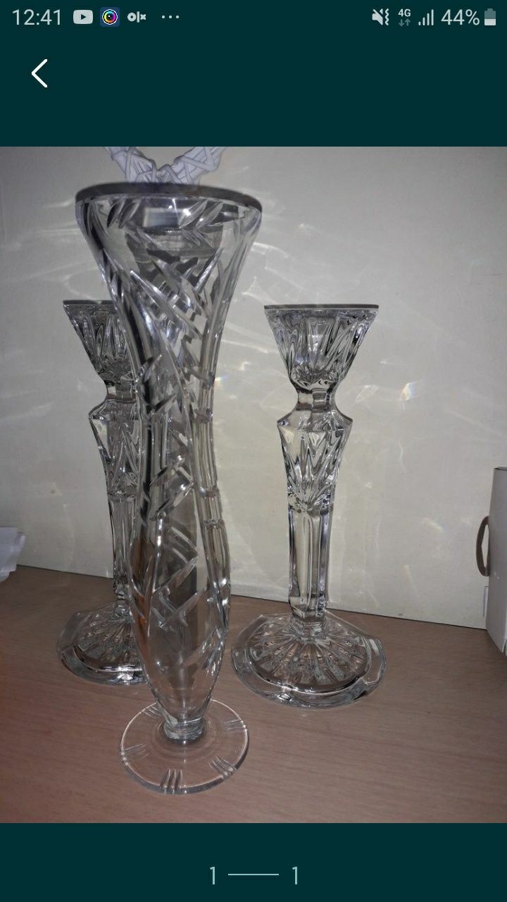 Vaza cristal pur Vitrometan  Mediaș, 24% PbO